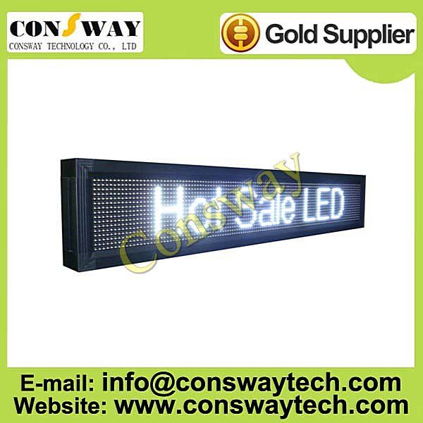 CE approved outdoor advertising led display screen with white color and size 136cm(W)*24cm(H)*7cm(D)