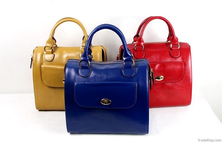 Oil wax leather handbag