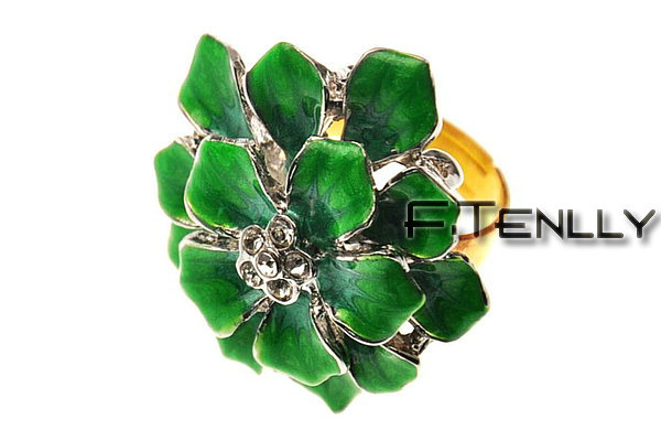 wholesale alloy crystal flower engagement ring