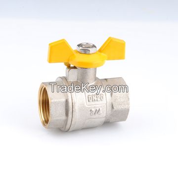 ZD1302brass gas valve with steel/aluminum handle