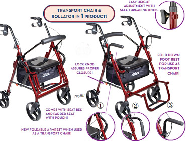 Duet Transport Chair/Rollator