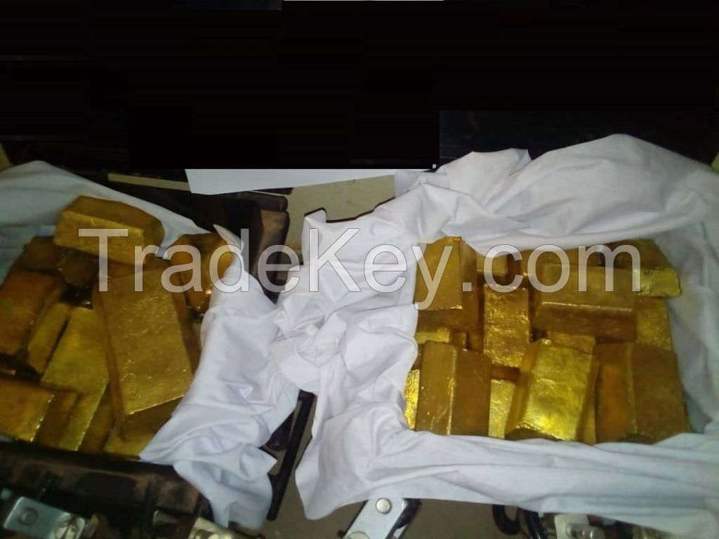 Gold dore bars and Rough Diamond