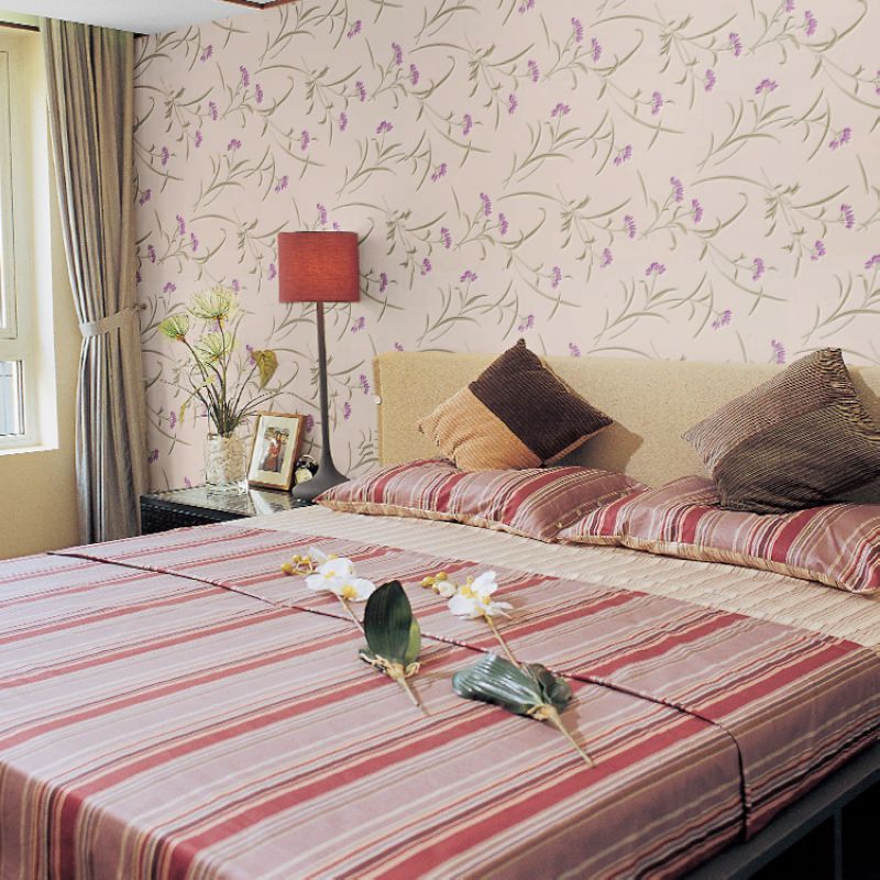 self adhesive wallpaper, PVC wallpaper (45cm*10m one Roll)Lavender style