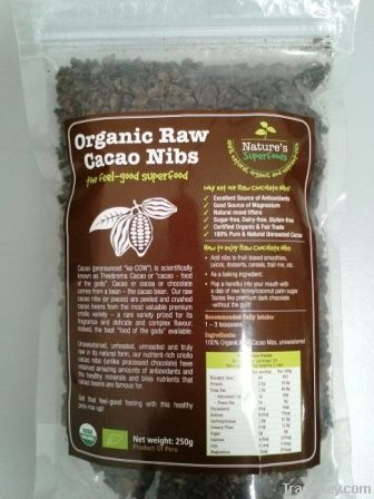 Organic Raw Cacao Nibs, criollo variety