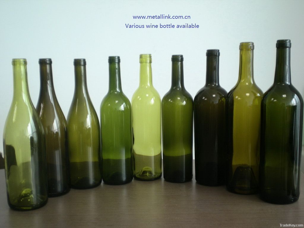 Glass wine bottle