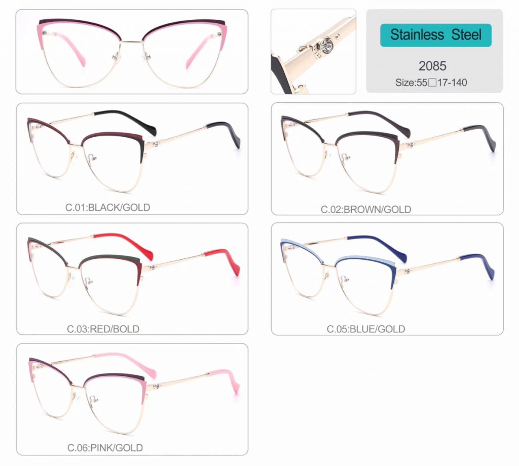 wholesale diamond optical frames eyeglasses high quality eyewear 2085