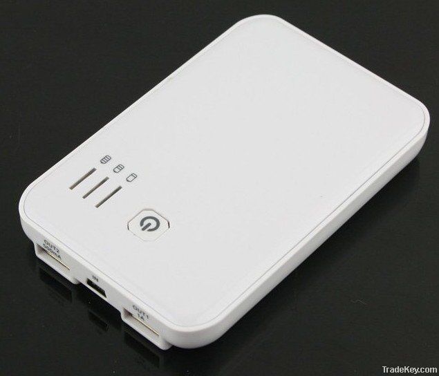 NEW 5000mAh 2 USB output portable charger power bank for iphone ipad i