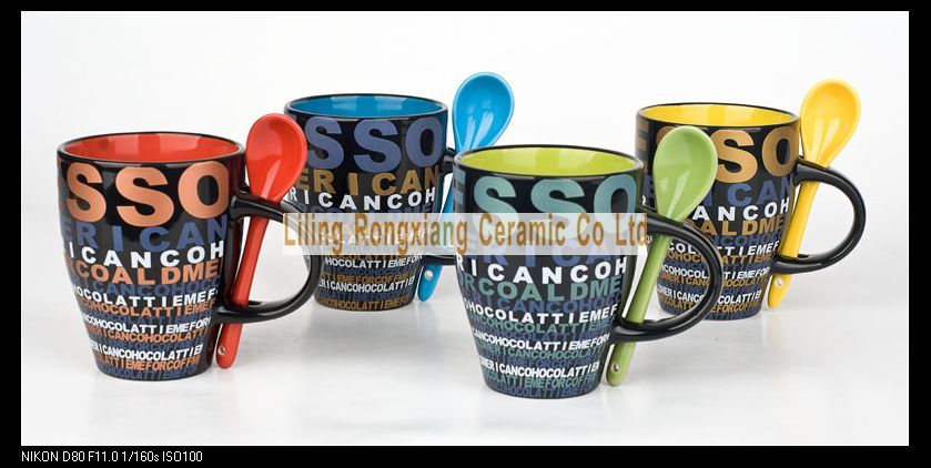 ceramic mug with spoon