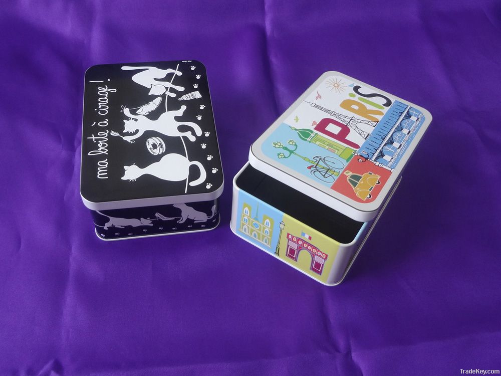 rectangular gift tin box