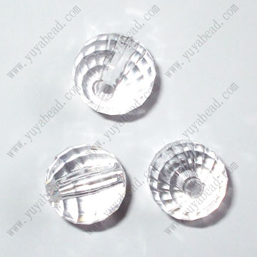 clear round faceted earth beads