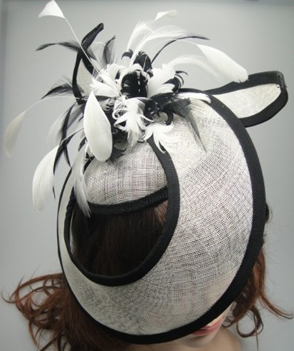 feather mini sinamay hat fascinator