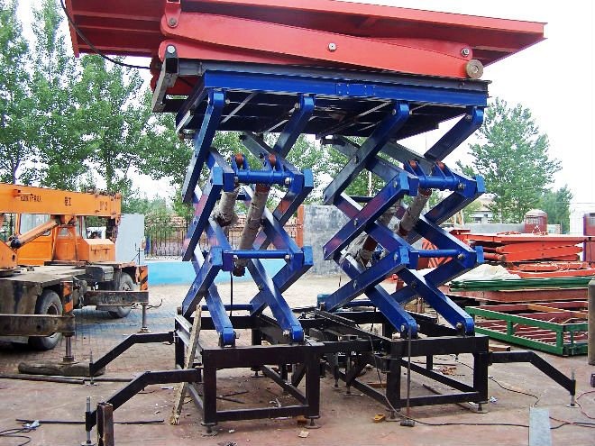 Stationary scissor lift table