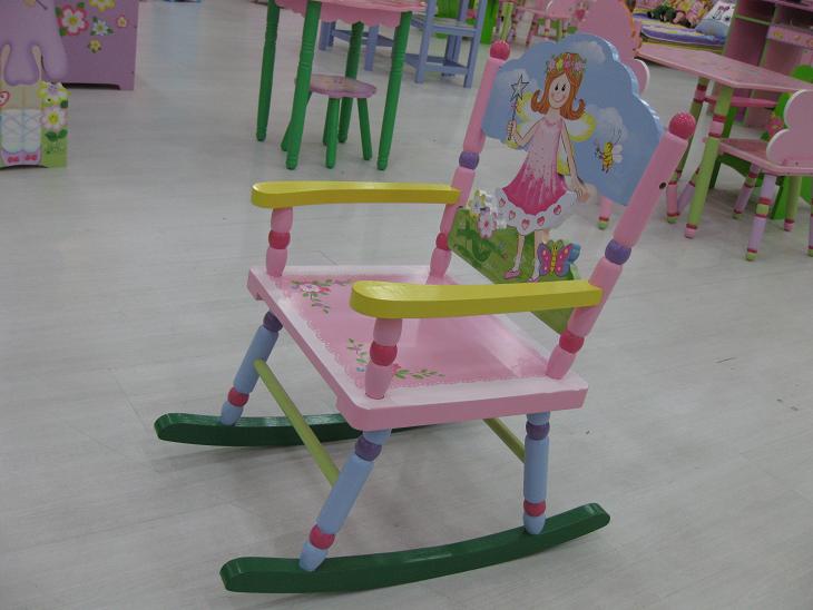 wooden kid rocking chair