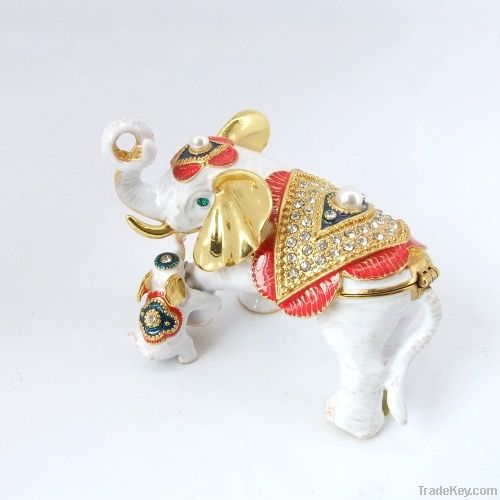 Faberge The elephant shape home decoration trinkets metal jewelry box