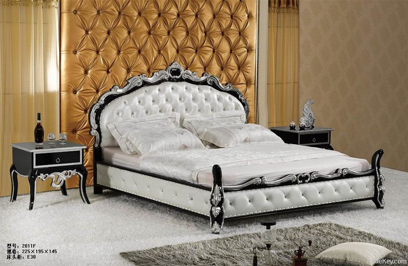 Luxury leather bed , popular leather bed