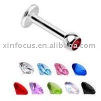 Crystal Labret Ring