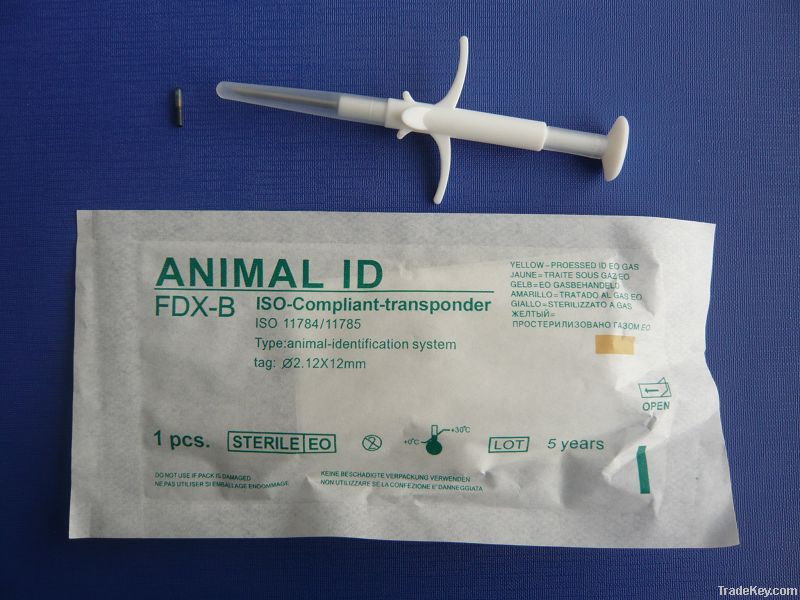 Animal ID/RFID Syringe with glass tags