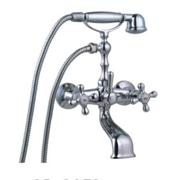 Dual handle wall mounted bath mixer