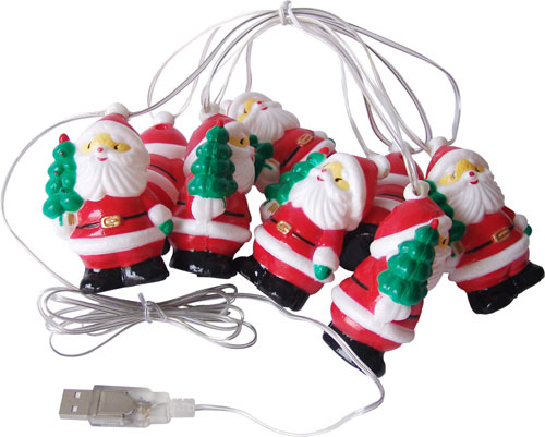 USB SANTA CHAIN LIGHT