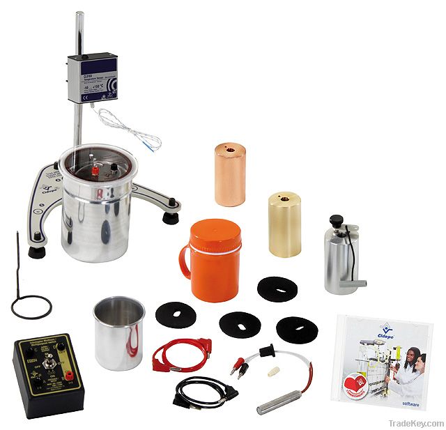 Thermodynamics kit, calorimetry (dry) with sensor and software