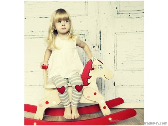 Wooden eco-friendly rocking horse for children