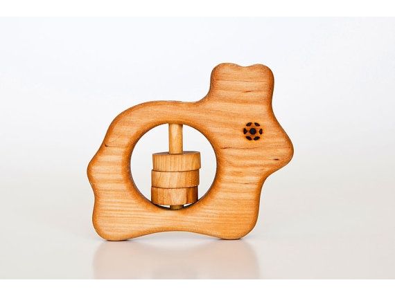 Organic wooden rattle - teether 