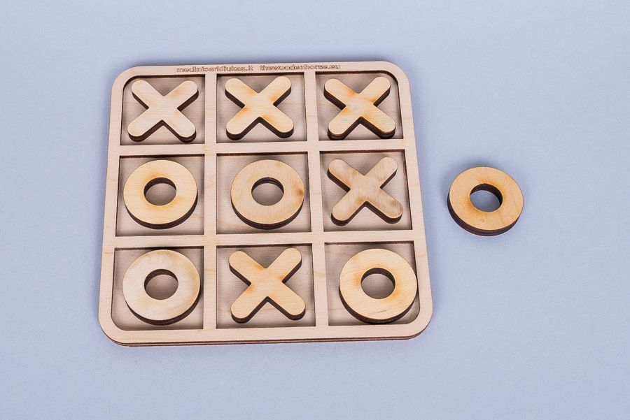 Wooden table game Tic Tac Toe