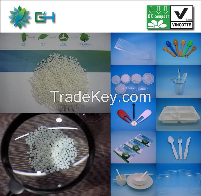 GH401 Virgin biodegradable plastic material PLA pellets for injection molding grade