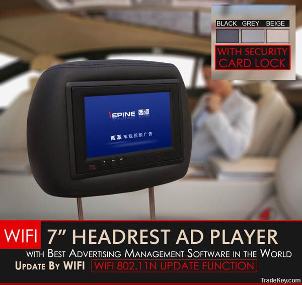 headrest taxi ad player