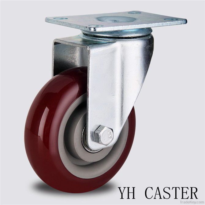 red pvc swivel caster