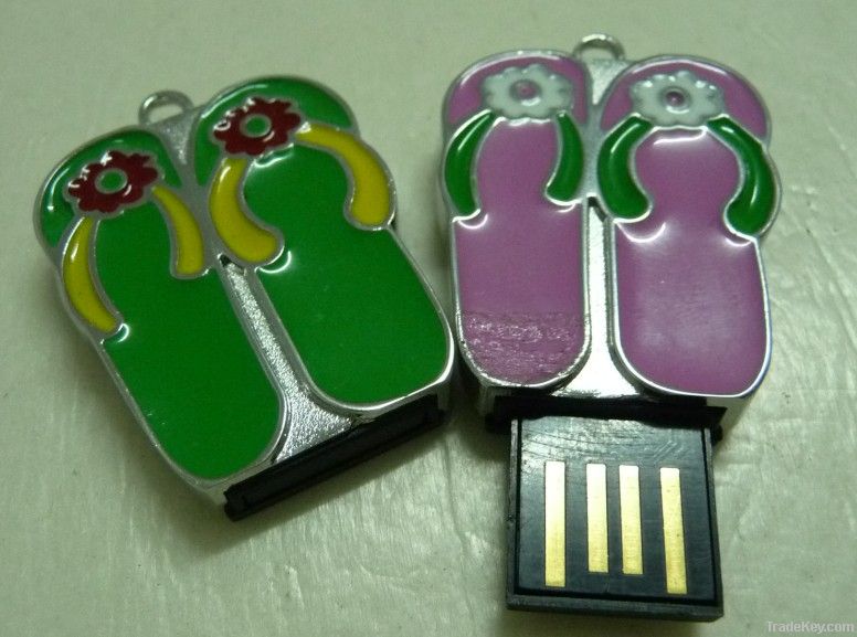 Slipper moulding metal USB flash disk, USB disk