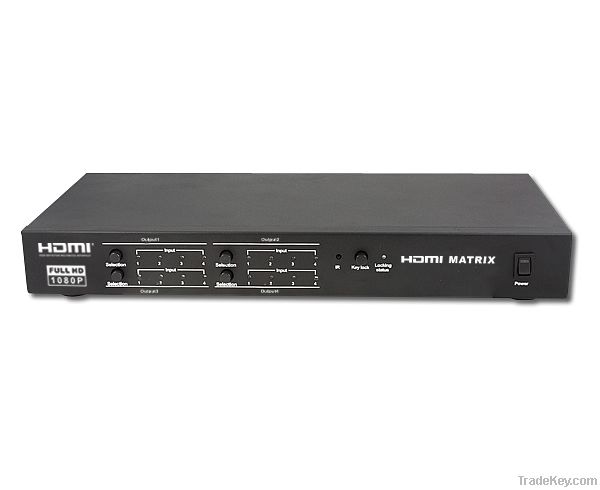 4x4 HDMI Matrix Switch Splitter with Remote Control and RS232