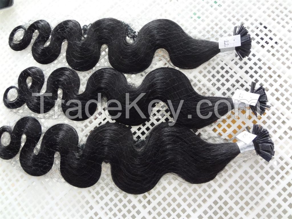 wholesale indian remy flat tip keratin hair extensions