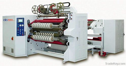 High efficiency PE jumbo roll slitting and rewinding machine