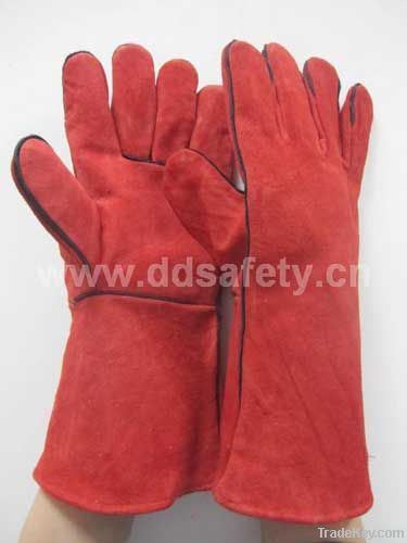 Red welder glove-