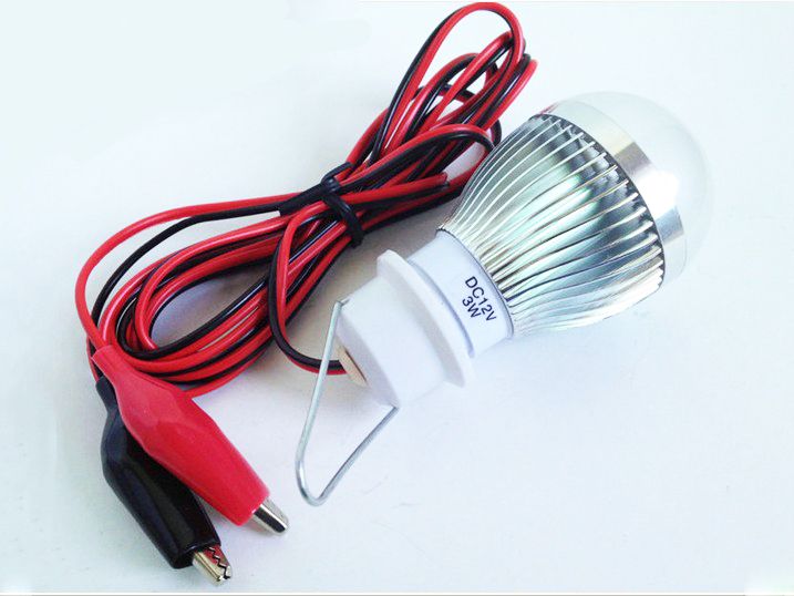 12V DC 3W Led Bulb Light Clamp for Solar System and DC System    