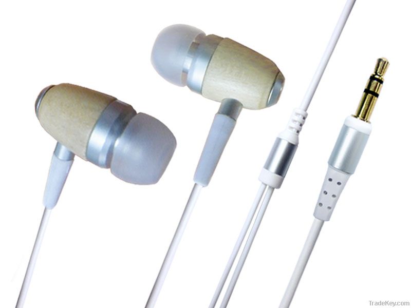 wood earphone high quality in ear earphone