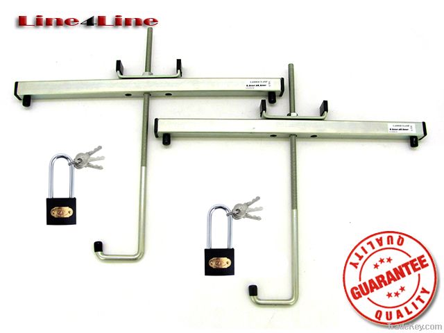 Ladder clamps with long shackle padlocks