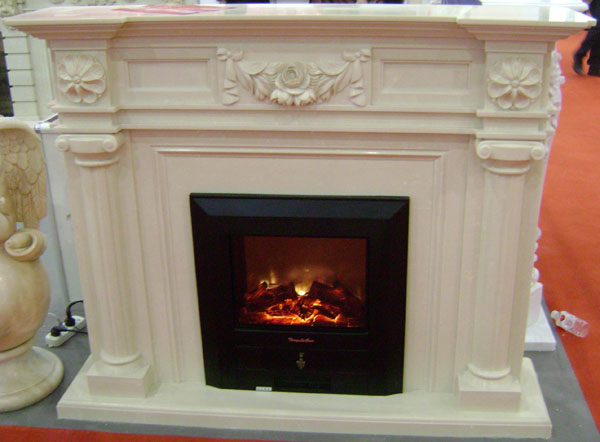 beautiful marble fireplace
