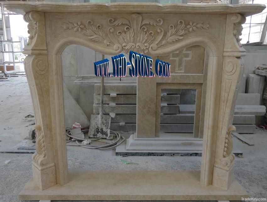 beautiful marble fireplace