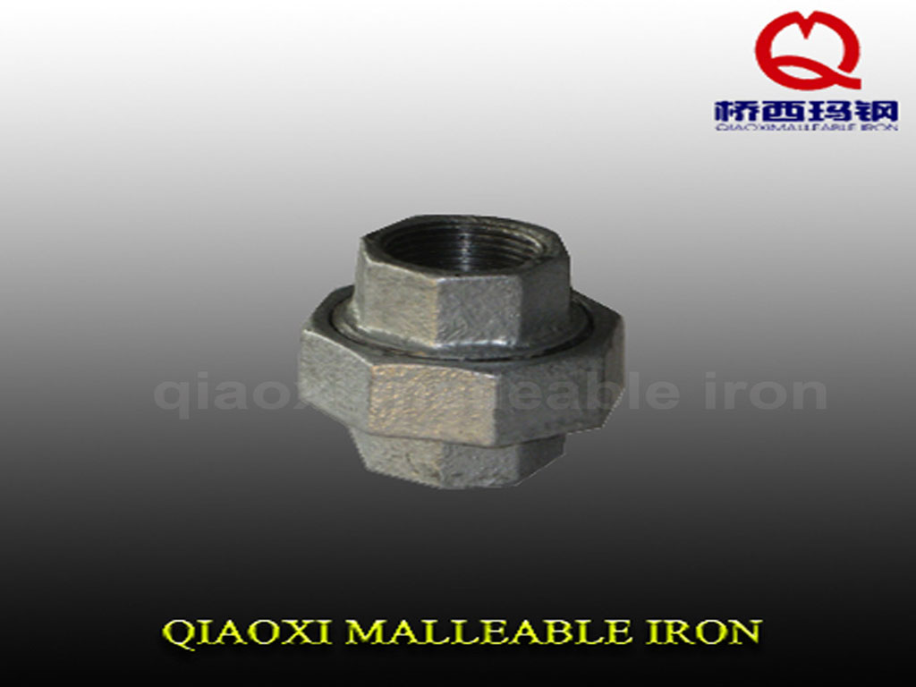 black galvanized  malleable iron pipe fitting  union