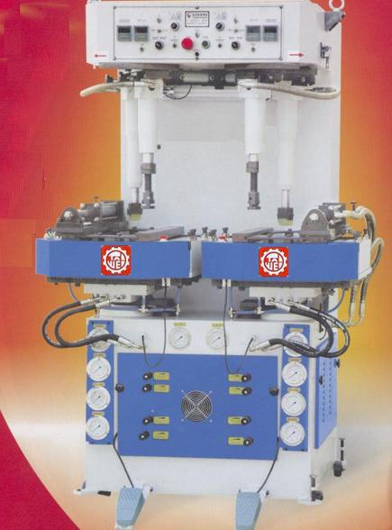 AUTOMAIC-LOCATING UNIVERSAL HYDRAULIC SOLE ATTACHING MACHINE