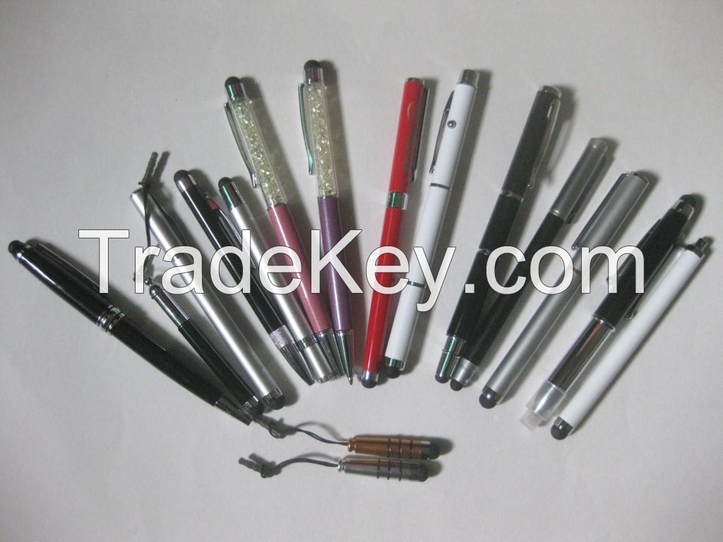 Dual-use laser capacitance  touch pen for smart phones, tablet PC