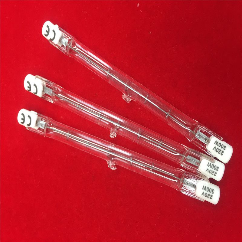 J78 J118 J189 Clear Linear heater tube 60W 80W 120W 160W R7S Quartz Glass Tungsten Halogen Lamps