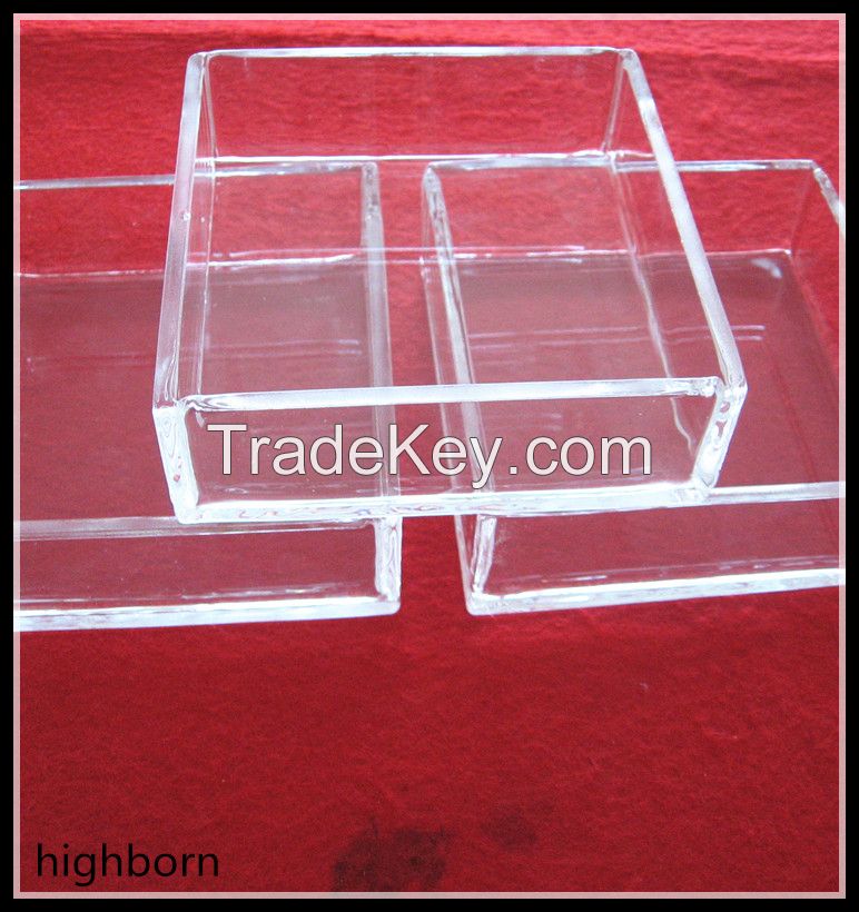 heat resistant clear quartz glass container