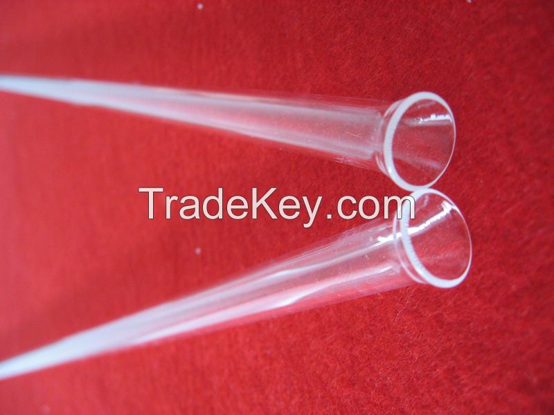 clear custom end clear quartz tube with horn mouth