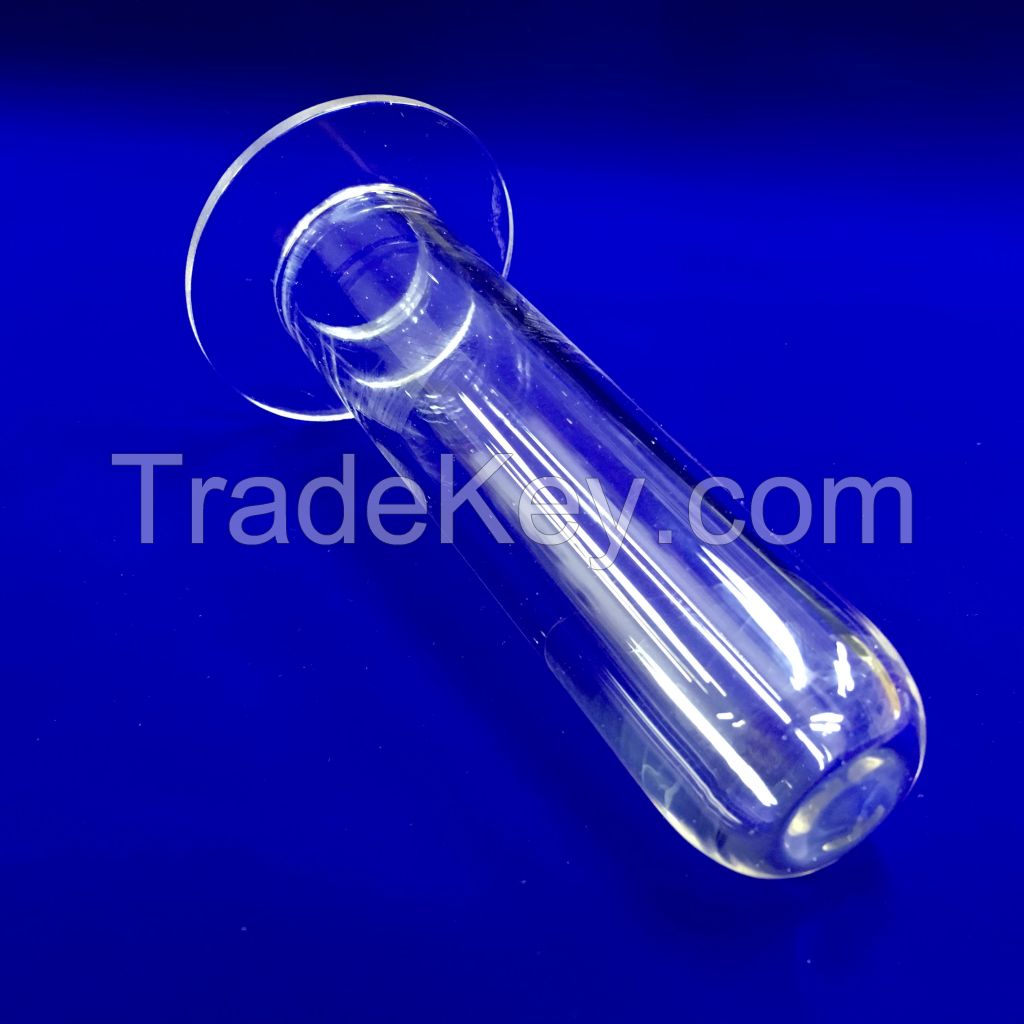 laboratory high fused clear quartz glass tube with flange