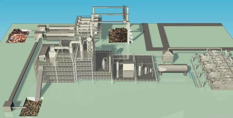 The fluidized bed plasma torch gasification plant