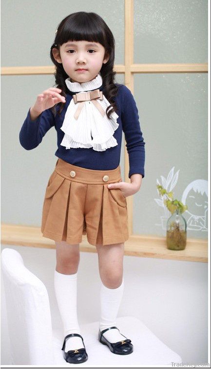 2012 autumn set cute baby girl skirt set