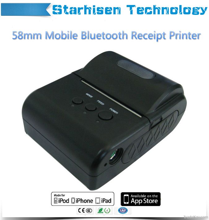 New arrival 58mm Mobile Bluetooth Thermal Receipt Printer USB+Bluetooth interface for Android&iOS